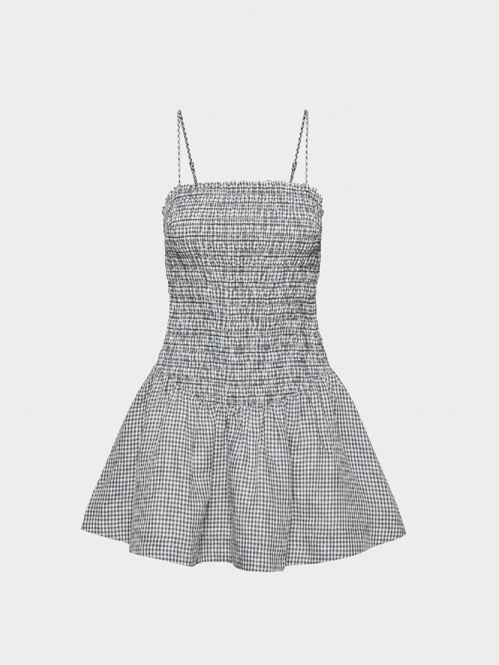 Wilfred Black + White Gingham Smocked Mini Dress — Corinne Linen Dress, Aritzia